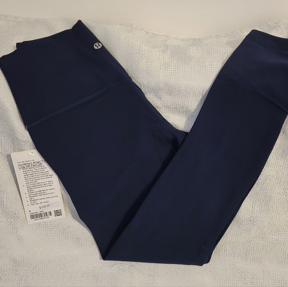 Lululemon Align Navy Leggings size 6 lenghr 28 New with tags - Picture 7 of 12